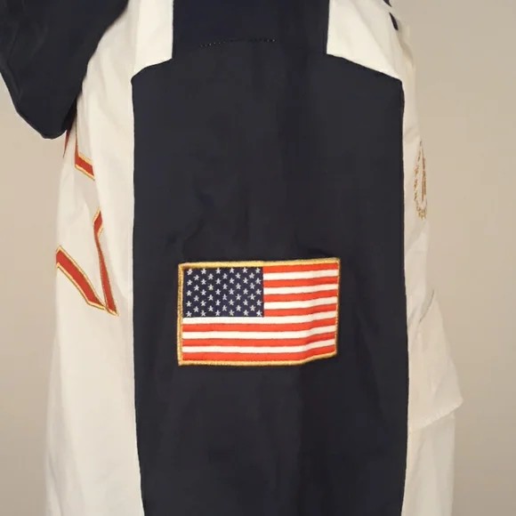 BARSTOOL x Starter Windbreaker USA‎ White Nylon Sz L Jacket RARE NEW